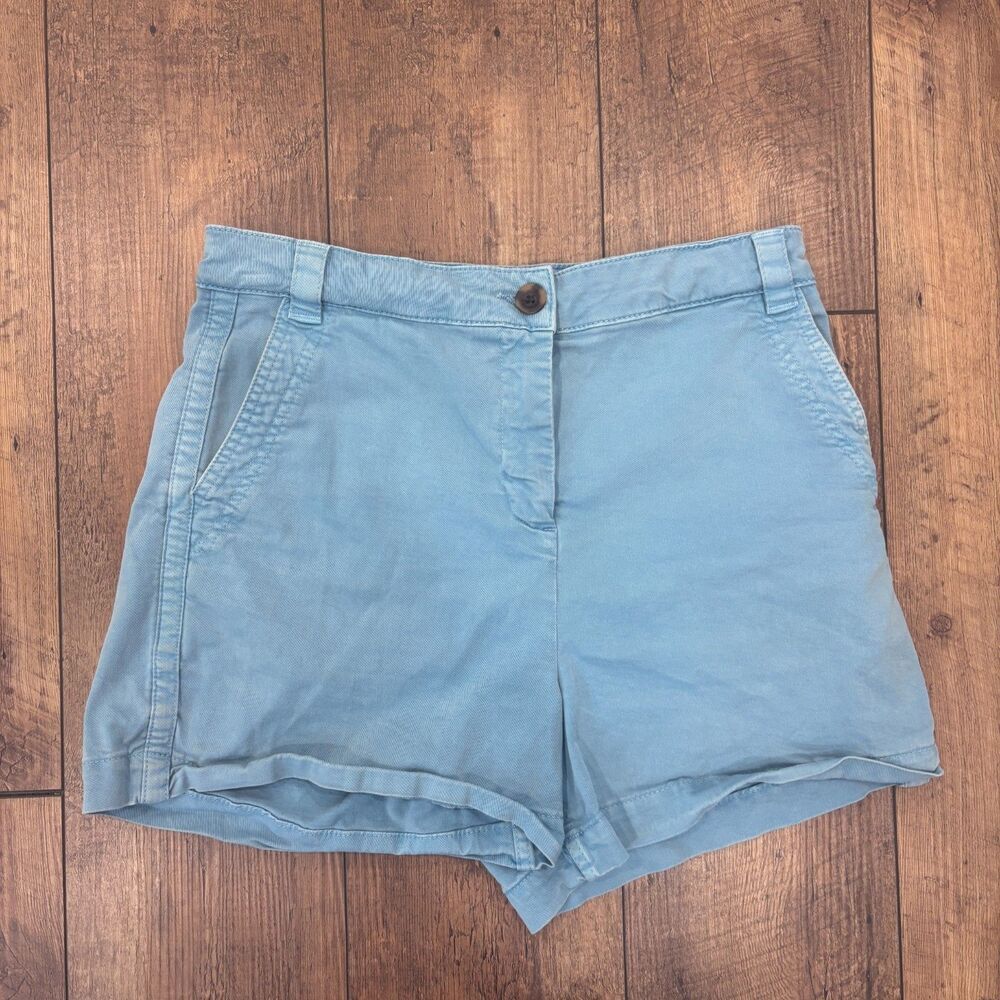 Boden Denim Shorts Women Light Blue High Rise Pockets Button Size 8 / 4" Inseam - Picture 2 of 8